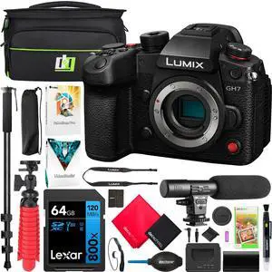 Panasonic LUMIX GH7 Mirrorless Micro Four Thirds Camera Body DC-GH7BODY +Deluxe Kit Bundle