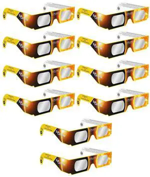 Explore Scientific Sun Catcher Solar Eclipse Glasses - Certified Safe (10 Pack)