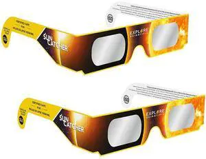 Explore Scientific Sun Catcher Solar Eclipse Glasses - Certified Safe (2 Pack)