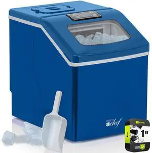 Deco Chef Countertop Portable Ice Maker 40 lb/Day Blue with Extended Warranty
