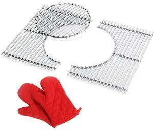 Weber Gourmet Barbeque System Spirit 300 Series Steel Grates with Oven Mitt