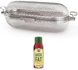 Napoleon Rotisserie Grill Basket Stainless Steel with Duck Fat Spray Cooking Oil Napoleon Rotisserie Grill Basket Stainless Steel with Duck Fat Spray Cooking Oil