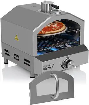 Deco Chef 2-in-1 Propane Gas Pizza Oven & Grill, Portable, with Pizza Stone, Peel, Rack