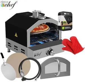 Deco Chef 2-in-1 Propane Gas Pizza Oven & Grill + Oven Mitt & 1 Year Warranty