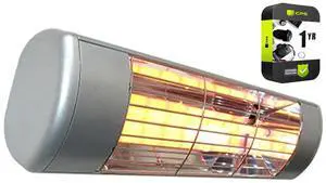 SUNHEAT 1500W Commercial Outdoor Wall Mount Heater Silver with 1 Year Warranty