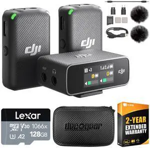 DJI Mic Wireless Microphone System and Audio Recorder with 128GB Bundle