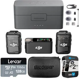 DJI Mic 2 (2 TX + 1 RX + Charging Case) All-in-one Wireless Microphone Bundle