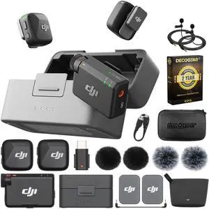 DJI Mic Mini (2 TX + 1 RX + Charging Case), Ultralight with 2YR Warranty Bundle
