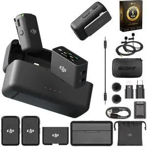 DJI Mic Wireless Microphone System and Audio Recorder with 1YR Warranty Bundle
