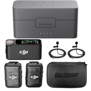 DJI Mic 2 (2 TX + 1 RX + Charging Case) All-in-one Wireless Microphone Bundle
