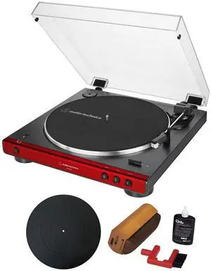 Audio-Technica AT-LP60X  Automatic Bluetooth Stereo Belt-Drive Turntable + Essentials Bundle