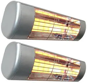 SUNHEAT WL15-B 1500W Commercial Outdoor Wall Mount Heater Silver 2 Pack