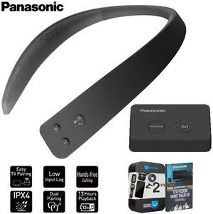 Panasonic WN10 Wireless Wearable TV Neck Speaker w/ 2 Year Warranty Bundle