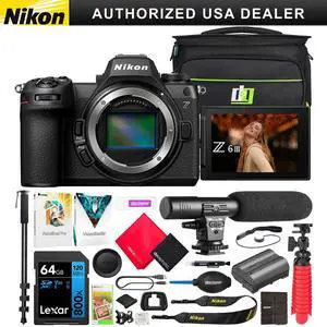 Nikon Z6III Full Frame Mirrorless FX Camera Body 1890 + Pro Accessories Kit Bundle Nikon Z6III Full Frame Mirrorless FX Camera Body 1890 + Pro Accessories Kit Bundle