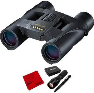 Nikon 8263 ACULON A30 10X25 Binoculars, Black with Deco Tactical Set