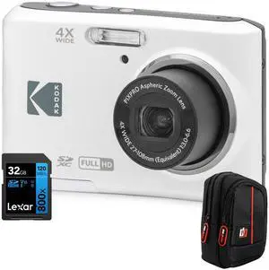 Kodak PIXPRO FZ45 16MP Digital Camera White with Lexar 32GB Card and Camera Case Kodak PIXPRO FZ45 16MP Digital Camera White with Lexar 32GB Card and Camera Case