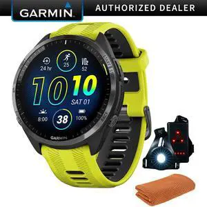 Garmin Forerunner 965 Running Smartwatch, Amp Yellow & Black w/ Accessories Bundle