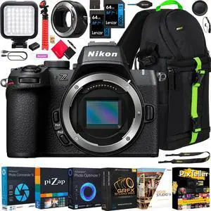 Nikon Z50II Mirrorless Camera 4K DX Body Kit + FTZ II Lens Adapter +Accessories Bundle