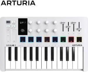 Arturia MiniLab 3 25-Key MIDI Controller Keyboard White Renewed