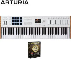 Arturia Mk3 61-Key USB MIDI Controller Keyboard White with 26 Month Protection
