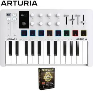 Arturia MiniLab 3 25-Key MIDI Controller Keyboard White with 26 Month Protection
