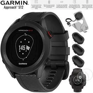 Garmin Approach S12 GPS Golf Watch 42k+ Courses Black with Charging Dock Bundle Garmin Approach S12 GPS Golf Watch 42k+ Courses Black with Charging Dock Bundle
