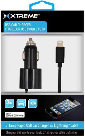 Xtreme 52810 MFI 8 Pin 3ft Single Port Car USB Charger