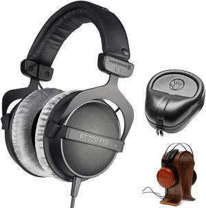 BeyerDynamic DT 770-PRO Studio Headphones 80 Ohms w/ Wood Headphone Stand Bundle