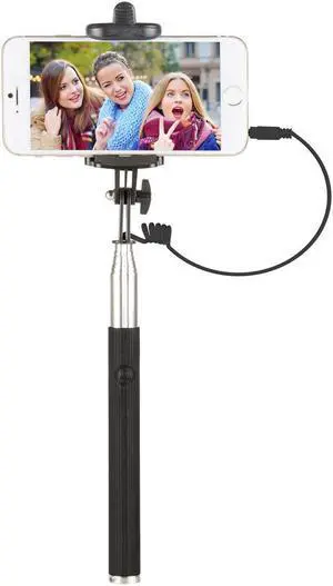 Vivitar 42" Selfie Stick with Built-In Shutter Release Black