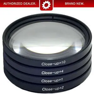 Deco Gear 77mm 4pc HD Macro Close-Up Lens Filter Set +1 +2 +4 +10 with Protective Wallet