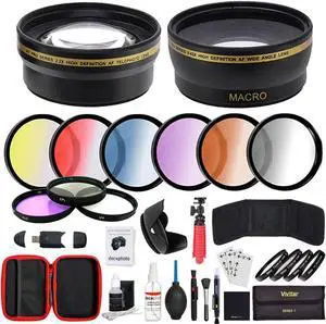 Deco Gear 52mm Lens Accessory Kit - Includes Filter Sets, Cases, & Cleaning Kit