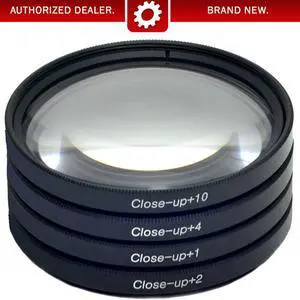 Deco Gear 49mm 4pc HD Macro Close-Up Lens Filter Set +1 +2 +4 +10 with Protective Wallet