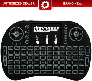 Deco Gear 2.4GHz Wireless Backlit Keyboard Smart Remote with Touchpad Mouse - STV300BK