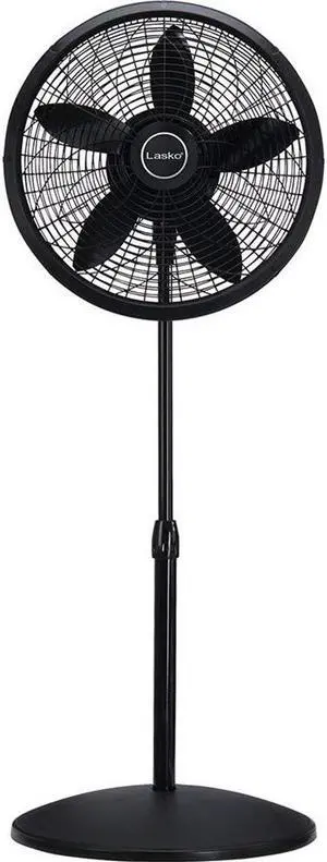 Lasko 18-inch Adjustable Elegance and Performance Pedestal Fan - Black