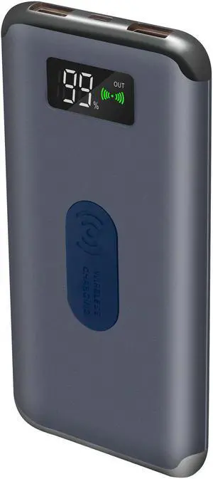Deco Gear Wireless Power Bank 8,000 mah with Digital Display & USB-C Cable