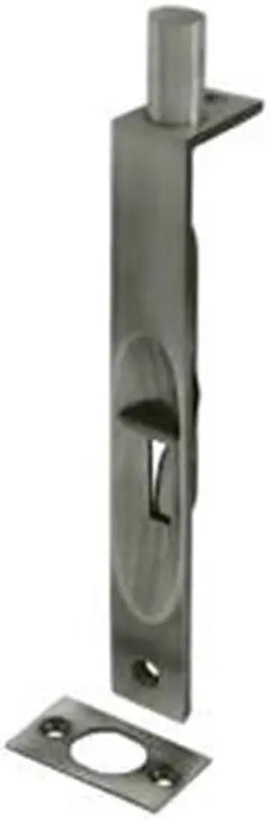 Deltana 6FBS15A 6 in. Heavy Duty Square Flush Bolt, Antique Nickel - Solid