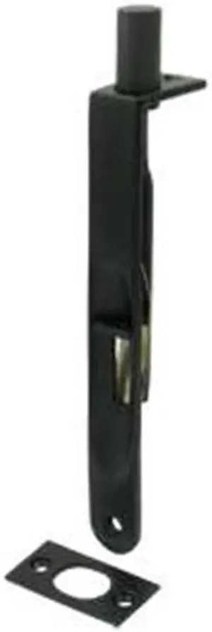 Deltana 6FBR19 6 in. Heavy Duty Flush Bolt Round, Black - Solid Brass