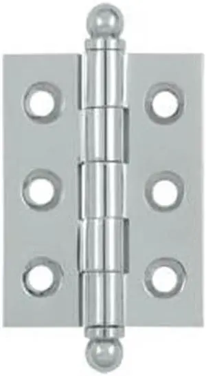 Deltana CH2015U26 2 x 1.5 in. Hinge with Ball Tips, Bright Chrome - Solid Brass - 6 Case - Pack of 2