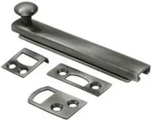 Deltana 4SBCS15A 4 in. Heavy Duty Surface Bolt with Concealed Screw, Antique Nickel - Solid