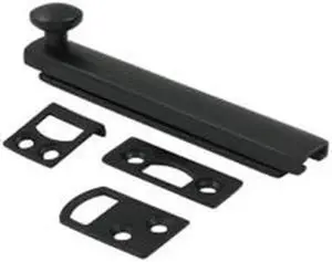 Deltana 4SBCS19 4 in. Heavy Duty Surface Bolt with Concealed Screw, Black - Solid