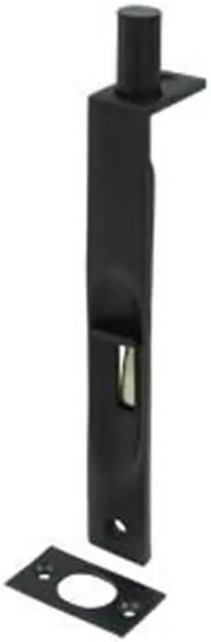 Deltana 6FBS19 6 in. Heavy Duty Square Flush Bolt, Black - Solid