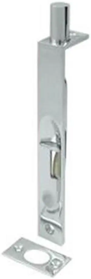 Deltana 6FBS26 6 in. Heavy Duty Square Flush Bolt, Bright Chrome - Solid