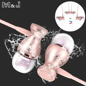 J9 Metal Magnetic Sport Running Earphone In-Ear Earbuds Clarity Stereo Sound With Mic Headset For Mobile Phone MP3 MP4 PC
