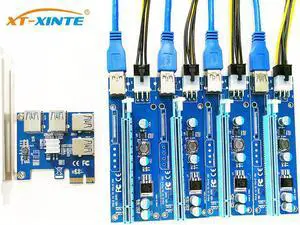 Add in Card PCIe 1 to 4 PCI Express 16X Slots Riser Card PCI-E 1X to External 4 PCI-e slot Adapter Port Multiplier Card