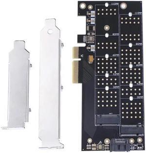 3.3V PCI-E 4x to NVMe M.2 NGFF B Key+M.2 NGFF M Key SSD Slot Adapter Card for 2230/2242/2260/2280 NGFF SSD Cards