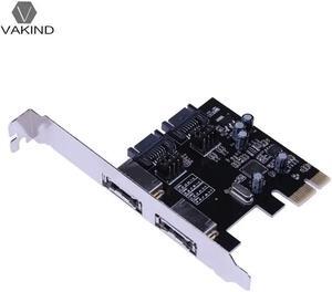 Desktop Computer PCI-E PCI Express to SATA 3.0 Expansion Card with 2 SATAIII+ 2 ESATA Ports Compatible with SATA HDD SSD