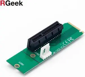 M.2 NGFF SSD Male to PCI-e Express 4X Female Converter Adapter m2 Riser Card with 4pin molex power Supply Cable