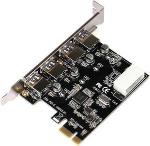 PCI-E to USB 3.0 4-Port PCI Express Extender Riser Card 4Pin Power Cable Supply Interface