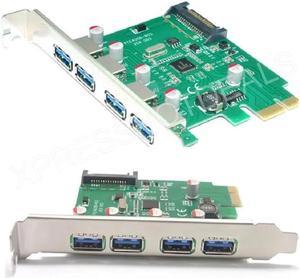 PCI-E USB 3.0 4 Ports SuperSpeed PCI Express Controller Card Adapter 15-pin SATA Power