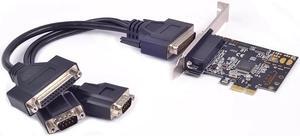 PCI-e PCI express to 2 Serial RS232+ 1 Parallel Ports PCIe I/O Card MosChip MCS 9901
